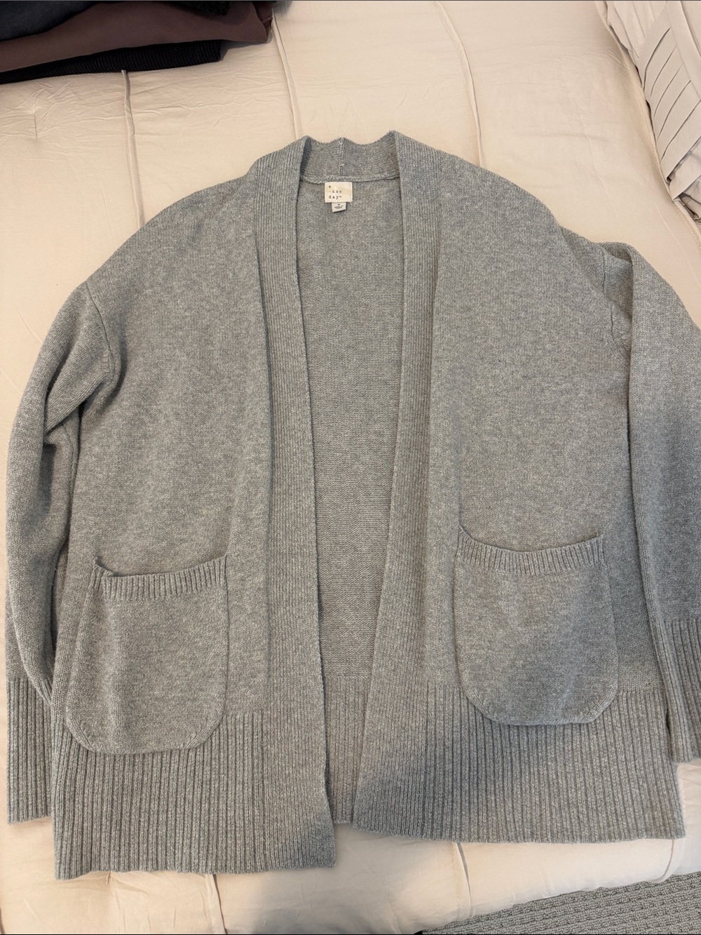 Women’s Soft Open-Front Gray Cardigan Sweater